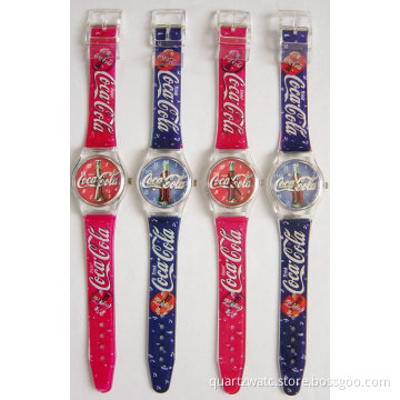 Christmas gifts waterproof plastic material girls and boys quartz watches japan movt kids